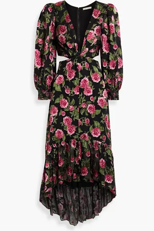 ALICE+OLIVIA Alice Olivia - Katia ruffled floral-print fil coupé chiffon maxi dress