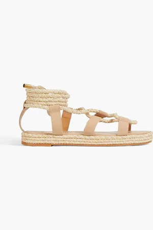 PAULA TORRES Liz lace-up suede espadrille sandals - Neutral
