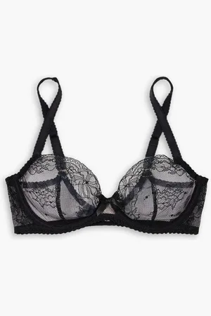Agent Provocateur Isedora satin-trimmed lace underwired soft-cup bra
