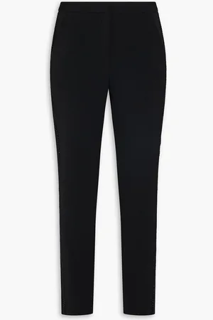 Emporio Armani Crystal-embellished stretch-crepe tapered pants