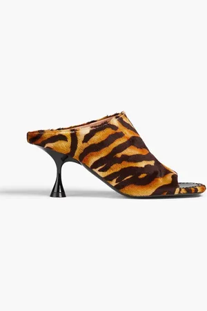 Acne Studios Tiger-print velvet mules