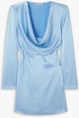 Rowen Rose Draped satin mini dress - Blue