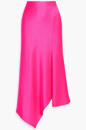 ALICE+OLIVIA Alice Olivia - Harmony asymmetric satin-crepe skirt - Pink