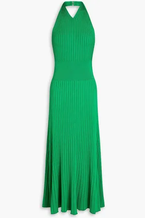 A.L.C. Delilah ribbed-knit halterneck midi dress - Green