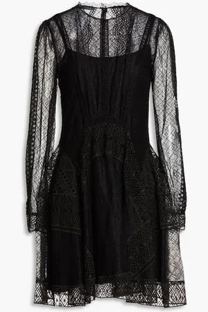 Alberta Ferretti Gathered lace mini dress