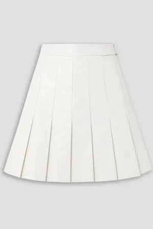 Kassl Editions Pleated faux leather skirt - White