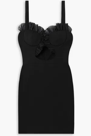 Nensi Dojaka Cutout ruffled chiffon-trimmed crepe mini dress
