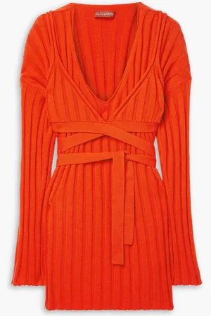 Altuzarra Boyes layered ribbed cashmere and cotton-blend sweater - Orange