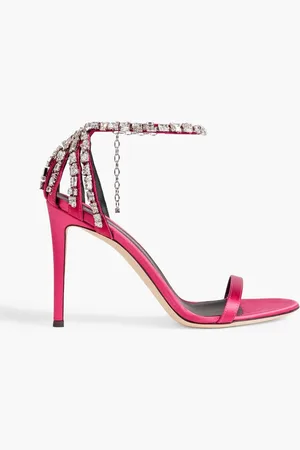 Giuseppe Zanotti Adele Crystal embellished satin sandals - Pink