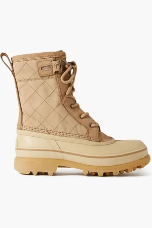 sorel Quilted canvas, rubber and leather ankle boots - Neutral