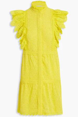 ALICE+OLIVIA Alice Olivia - Pimmy pintucked broderie anglaise mini dress