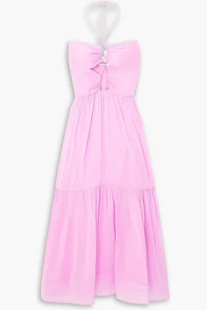 Isabel Marant Birona cutout cotton and silk-blend crepon halterneck midi dress
