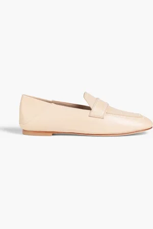 Stuart Weitzman Wylie embellished leather collapsible-heel loafers - Neutral
