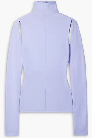 Khaite Marlowe cutout wool turtleneck top - Purple