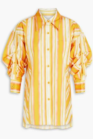 3.1 Phillip Lim Ruched striped cotton-poplin shirt