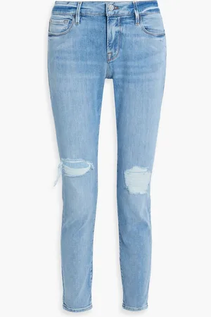 Frame Le Garcon distressed boyfriend jeans - Blue