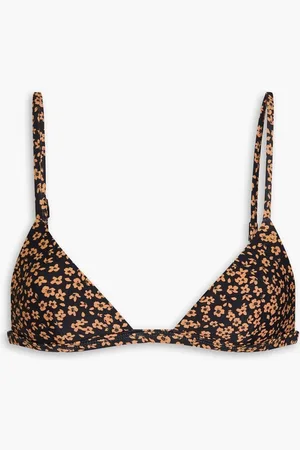 MATTEAU Petite Triangle floral-print bikini top - Brown