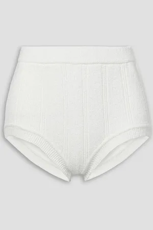 NILI LOTAN Ocean ribbed cotton-blend bouclé shorts