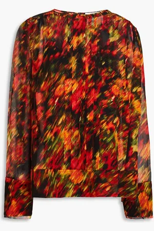 3.1 Phillip Lim Pintucked printed silk-georgette blouse