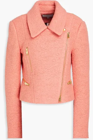 Cara Cara Katya wool-blend bouclé biker jacket - Pink