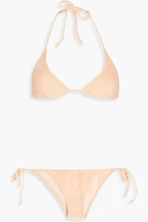 Lisa Marie Fernandez Cotton-blend terry triangle bikini - Orange