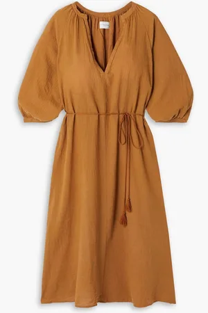 Honorine Bianca cotton-gauze midi dress - Brown