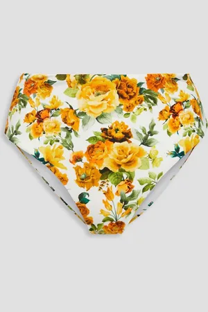 ONIA Floral-print high-rise bikini briefs