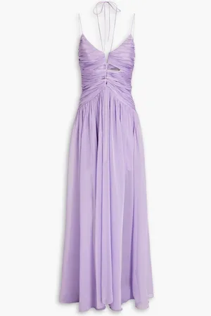 Rasario Ruched cutout chiffon maxi dress - Purple