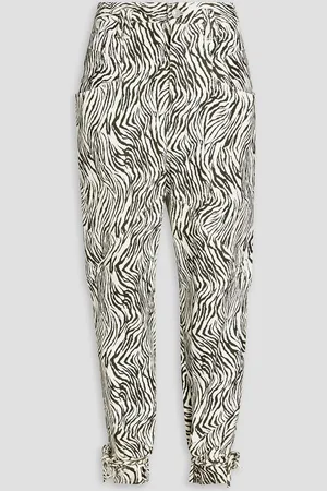Isabel Marant Badeloisa cropped zebra-print leather tapered pants