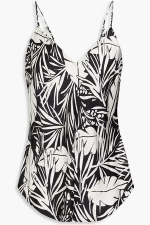 Frame Printed silk-satin camisole