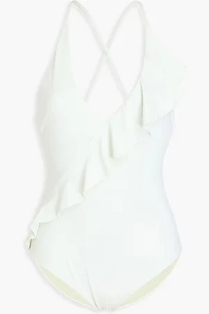Marysia Palisades ruffled stretch-jersey swimsuit - Green