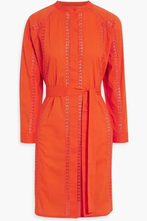 Melissa Odabash Emily crochet-trimmed cotton mini shirt dress