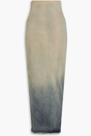 Rick Owens Faded denim maxi skirt - Neutral