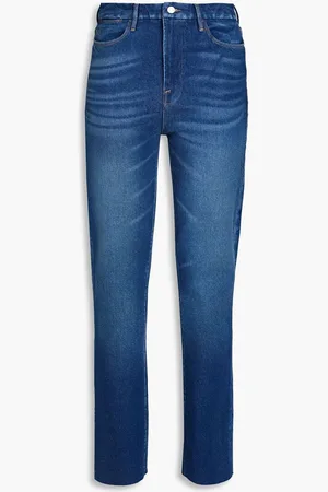 Frame Le Super High high-rise straight-leg jeans - Blue