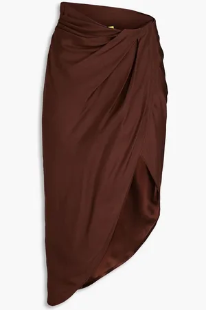 GAUGE81 Asymmetric draped silk-cady mini skirt