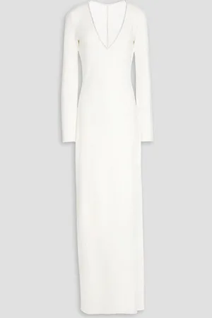 GALVAN Andromeda crystal-embellished cutout stretch-knit maxi dress