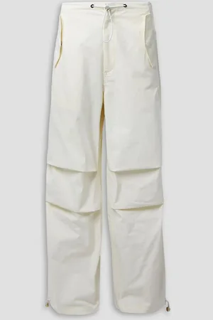 DION LEE Toggle Parachute cotton-blend gabardine straight-leg cargo pants - White