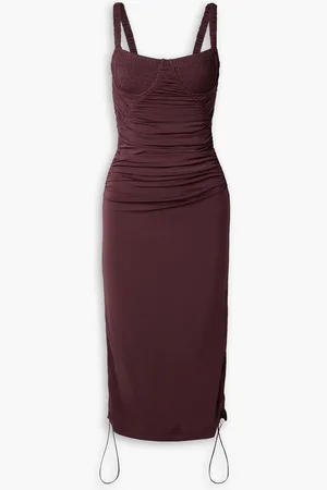 DION LEE Doric ruched stretch-jersey midi dress
