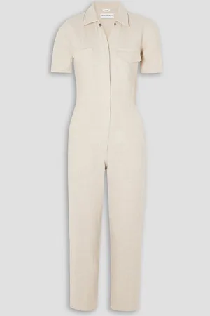 Rivet Utility Worker cropped linen jumpsuit - White