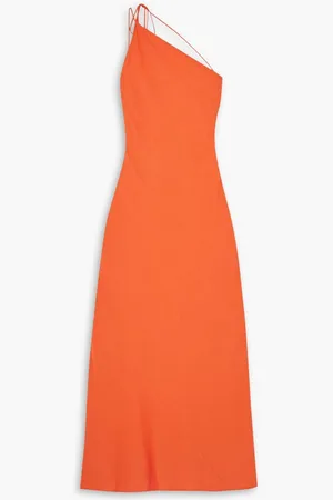 Three Graces London Shalom one-shoulder crepe de chine maxi dress