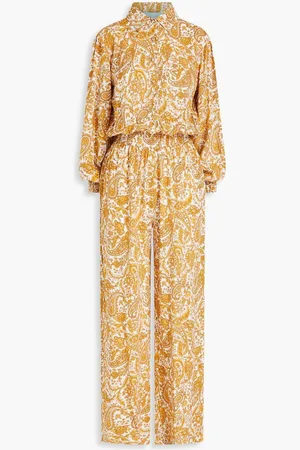 Melissa Odabash Paisley-print voile jumpsuit - Yellow