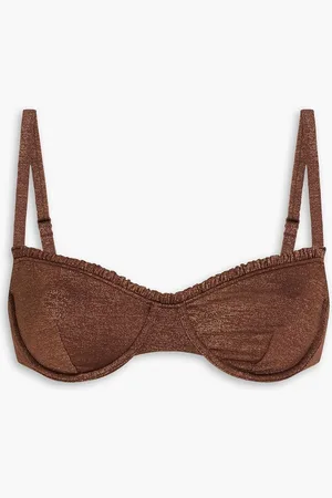 ONIA Marilyn metallic stretch-jersey underwired bikini top