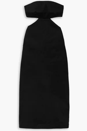 Bondi Born Monte Carlo strapless cutout cotton-blend cady midi dress