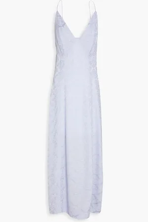 Ganni Jacquard maxi slip dress - Blue