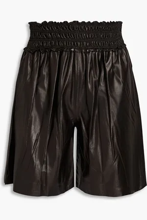 RAG&BONE Callie shirred leather shorts