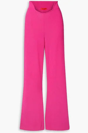 Commission Heather pointelle-knit flared pants - Pink