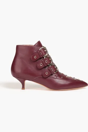 RED(V) Studded leather ankle boots