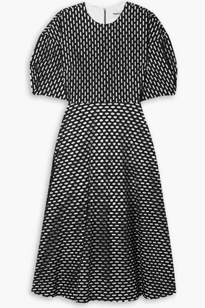 Partow Amelia laser-cut cotton-poplin midi dress