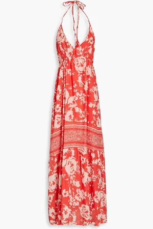Bash Downtown floral-print cotton-gauze maxi dress - Orange