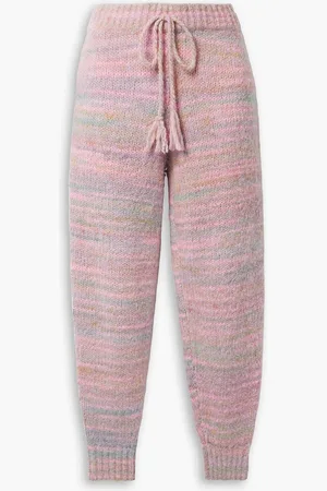 LOVESHACKFANCY Olvera striped knitted track pants